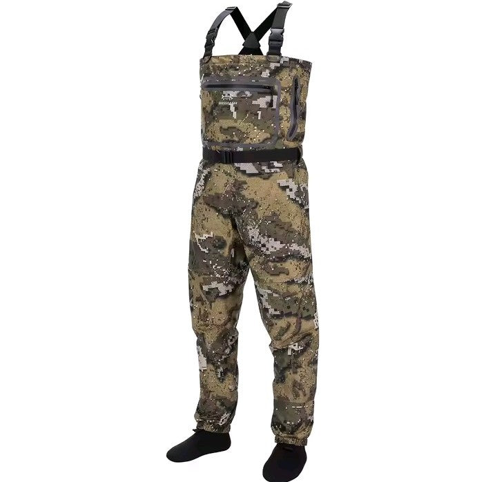 Bassdash® Veil Camo – Waders Professionali Traspiranti a Salopette (Stocking Foot)