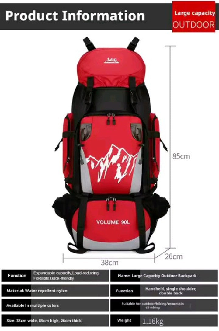 Zaino da Trekking e Outdoor ad Alta Capacità – 90L