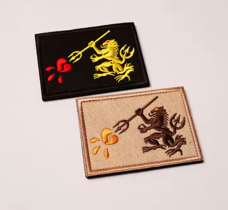 Patch Tattica "Devil & Broken Heart" – Design Ricamato