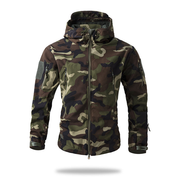 Giacca Tattica Softshell Combat con Cappuccio – Serie All-Weather Tactical
