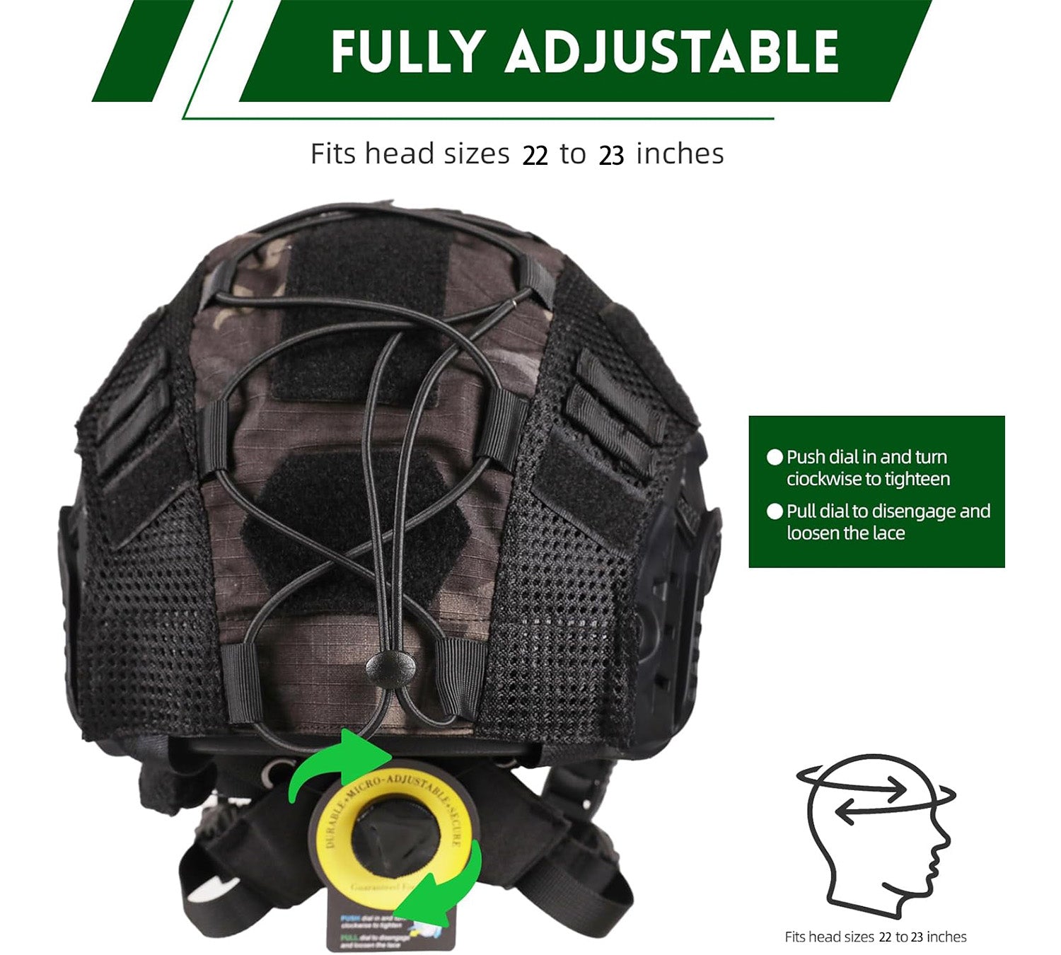 Casco Tattico "Fast" con Copertura e Sistema di Regolazione Avanzato
Descrizione: