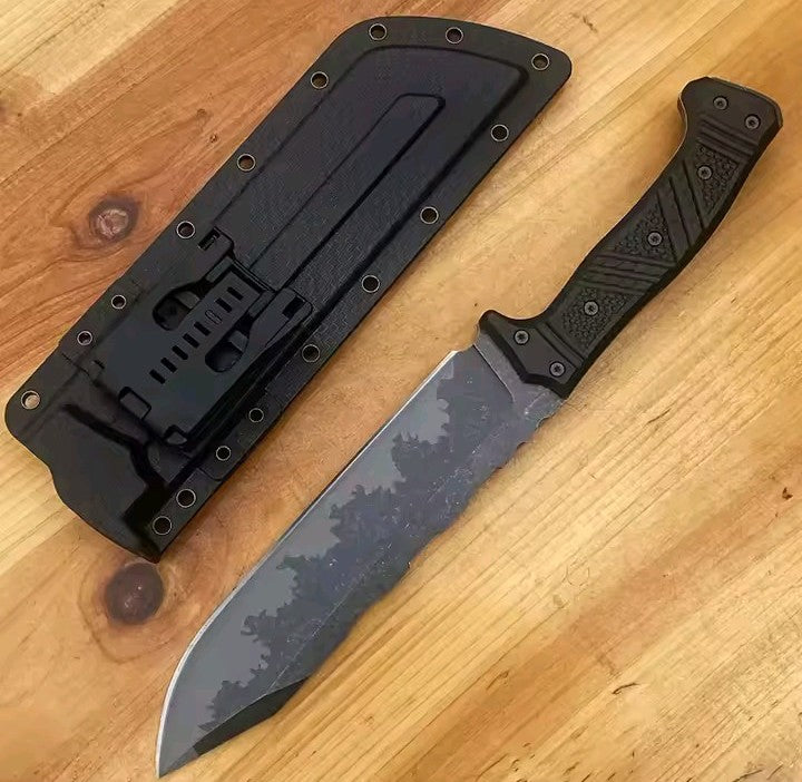 Coltello Tattico da Sopravvivenza Bushcraft con Fodero Rigido Kydex-Style