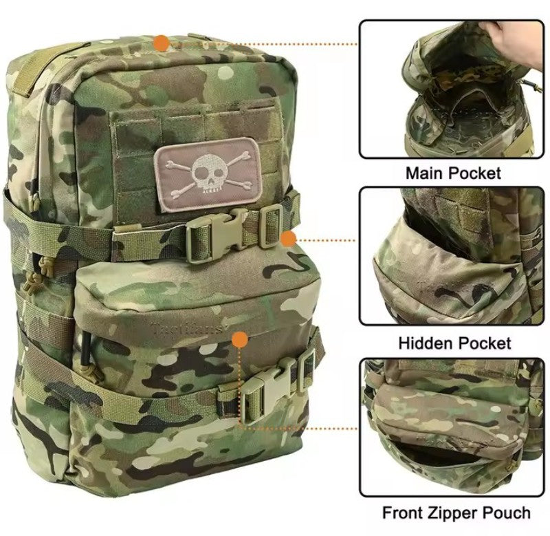 Zaino Idratazione Tattico Modulare - Sistema MOLLE Compatibile