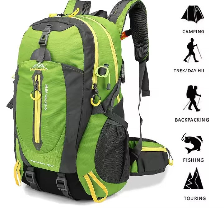 Zaino Tecnico da Trekking e Outdoor 40L – "Keep Walking" Multi-Scomparto