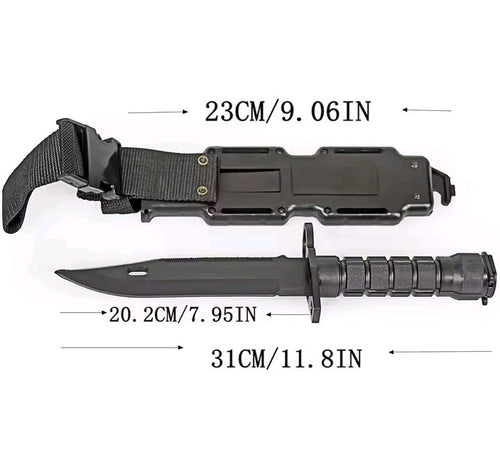 Coltello Tattico Militare Tipo Baionetta con Fodero Rigido