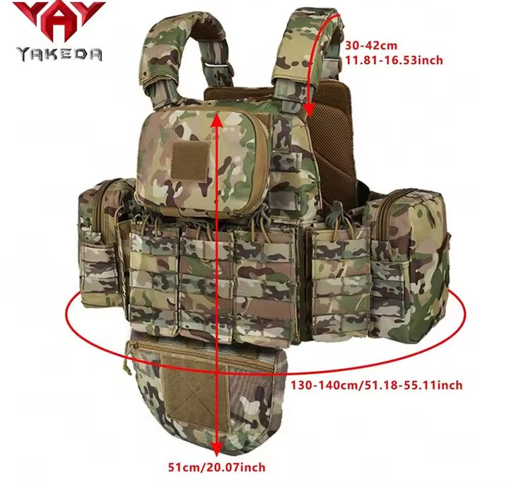 Yakeda® Gilet Tattico Modulare Multitasca – Plate Carrier Regolabile ad Alte Prestazioni